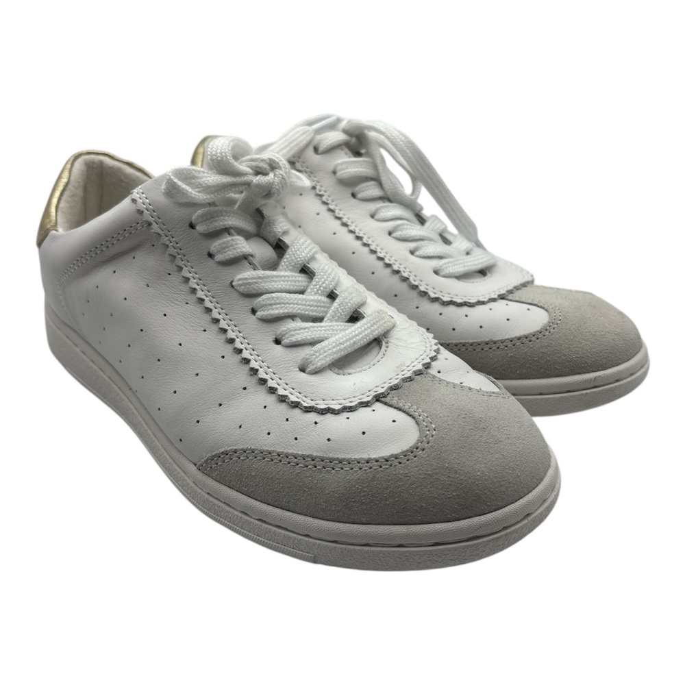Sofft Regina Ladies White with Gold Trim Tennis Shoes Size 7.5